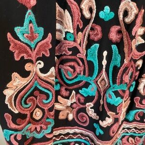 Embroidered Black Bohemian Dress